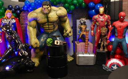 life size super hero statue rentals