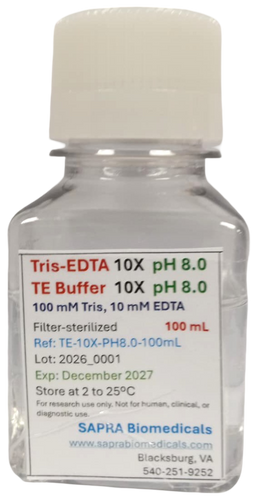 Tris-EDTA Buffer (TE Buffer) 10X, pH 8.0, 100mL | SAPRA Biomedicals