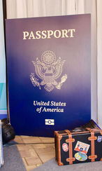 must be delivered,
travel theme party prop rentals, around the world prop rentals 