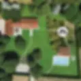 Aerial view of a property layout with a Wi-Fi signal path from house to pool house.