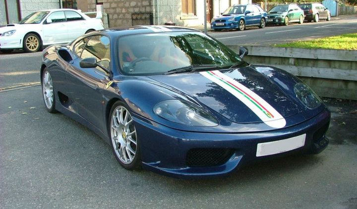 Blue sports car on street