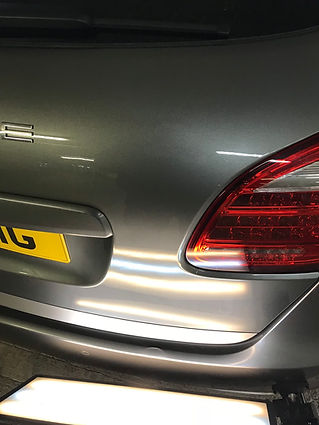 Car rear view with lights