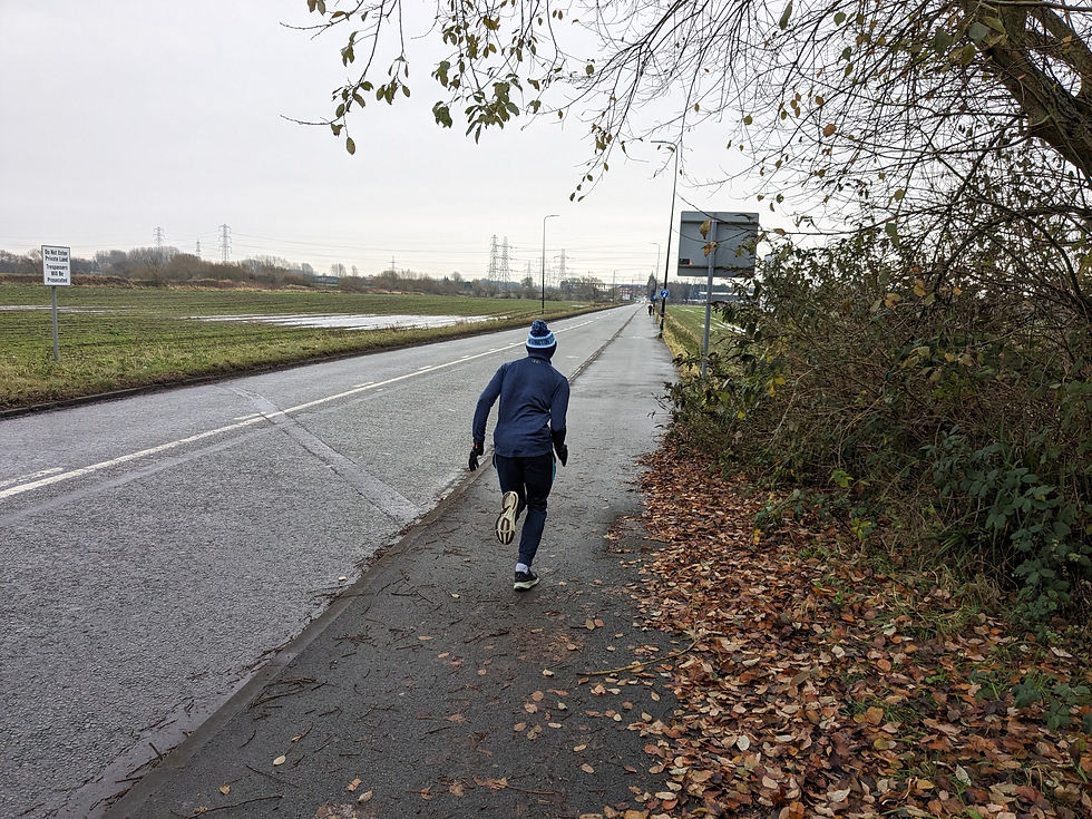 Man road running