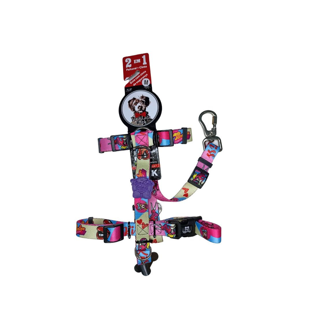 GUIA+PEITORAL H C/ CINTO SEGURANÇA SEDA - M