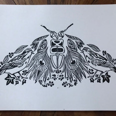 Deconstructed Moth Print