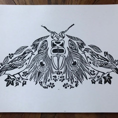 Deconstructed Moth Print