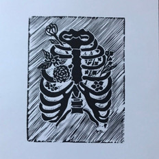 Blooming Ribcage Canvas Patch