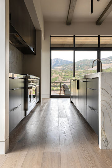 Great room with floor-to-ceiling windows and mountain views, Alpenglow, Park City, Utah