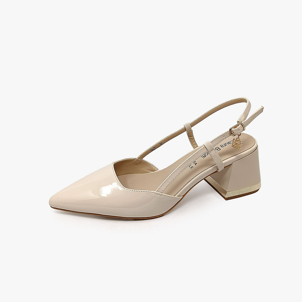 Laura Biagiotti - Sling back tacco comodo - Avorio. Nero