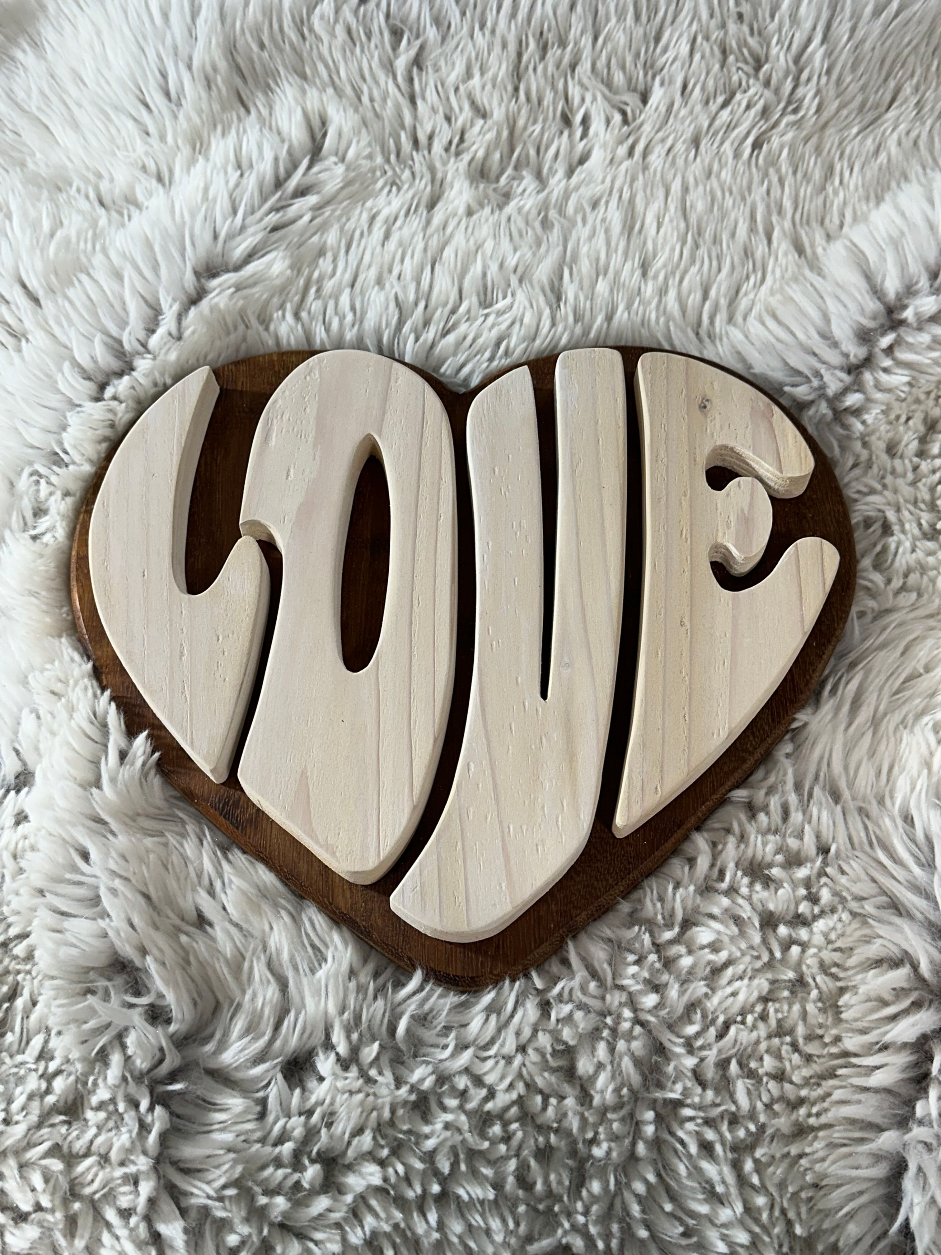 "Love" accent wood sign