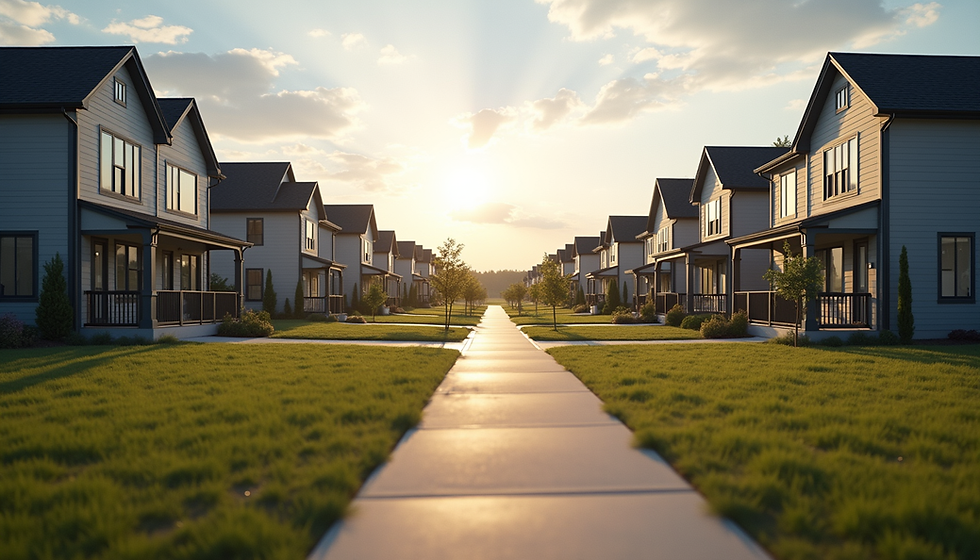 Modern Nashville neighborhood street lined with investment properties