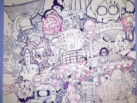 付けペンで描いた絵