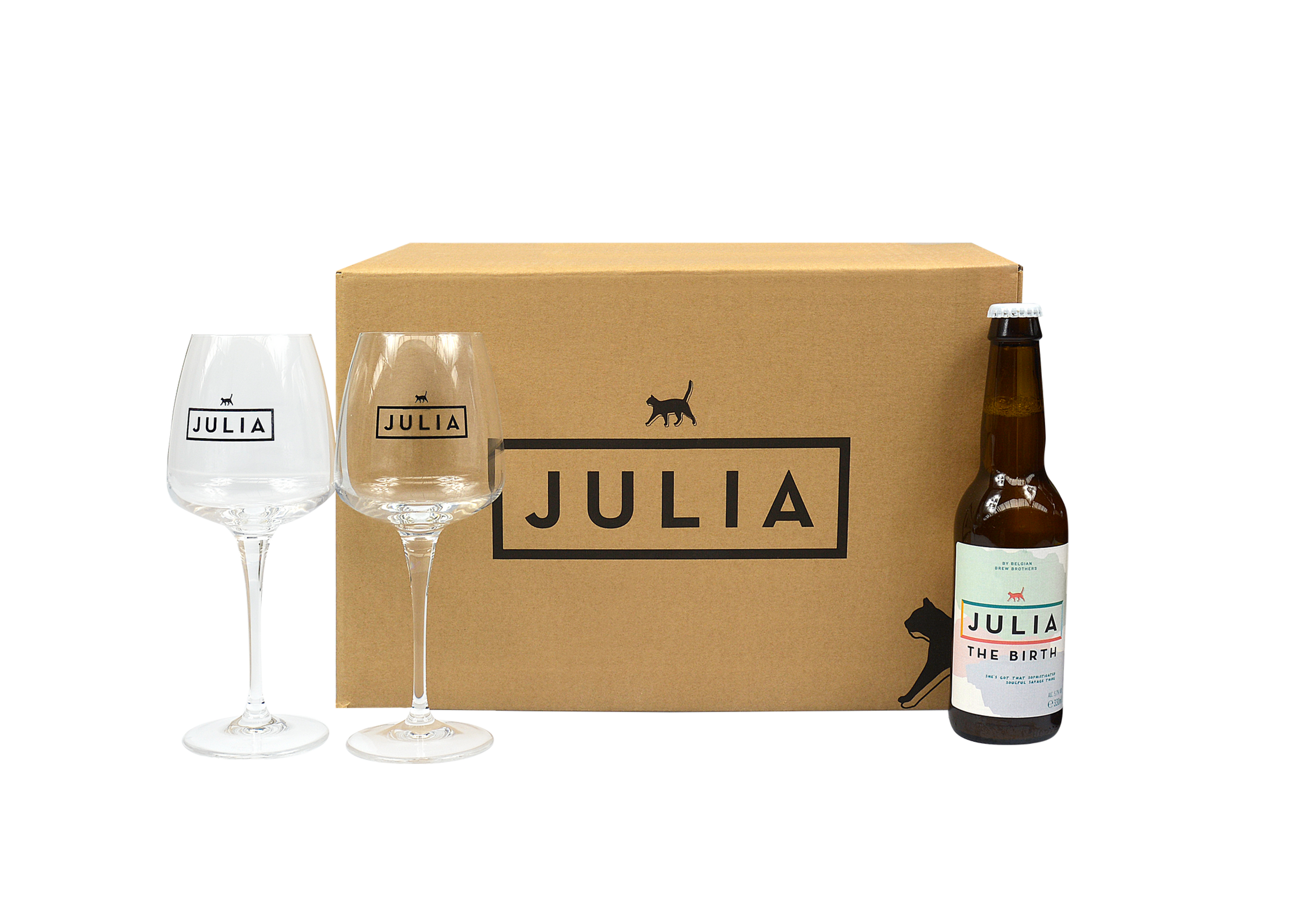 Deluxe Julia box 'The Birth' (24x33cl + 2x glass)