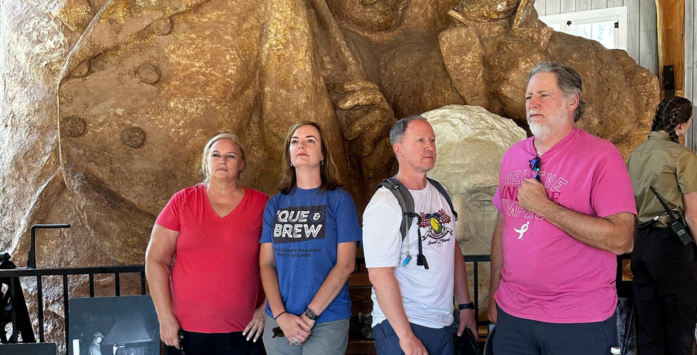 Us posing for Mt. Rushmore