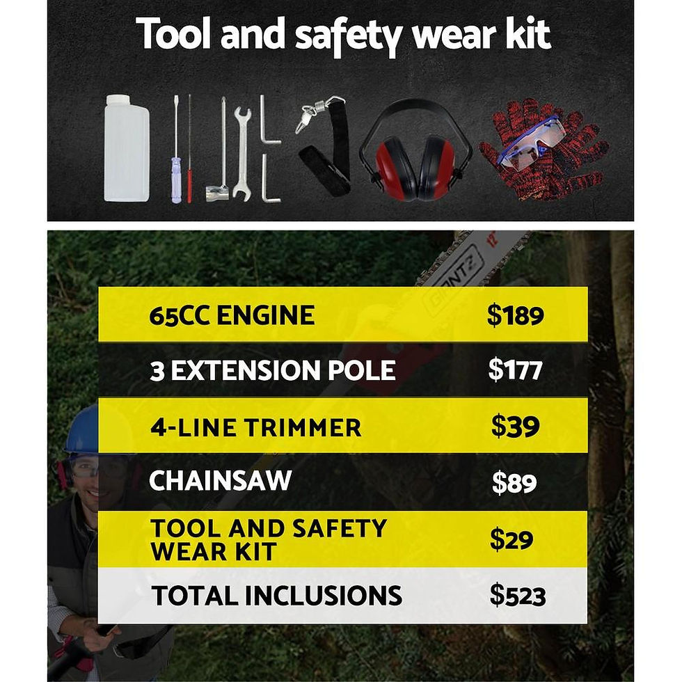 Thumbnail: Giantz 65CC Petrol Pole Chainsaw Hedge Trimmer Long Reach Pruner Chain