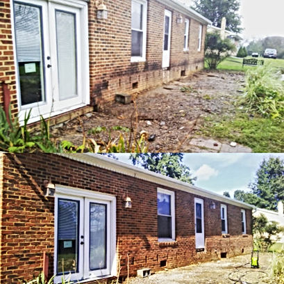 Brick Wall power washing