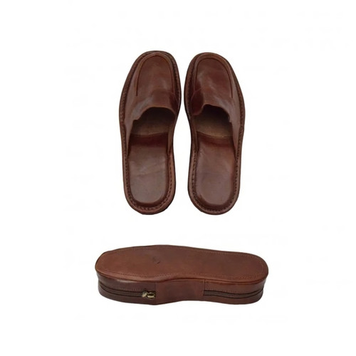 In Pelle Pantofole Con Custodia PANTOFOLE UOMO IN PELLE DA