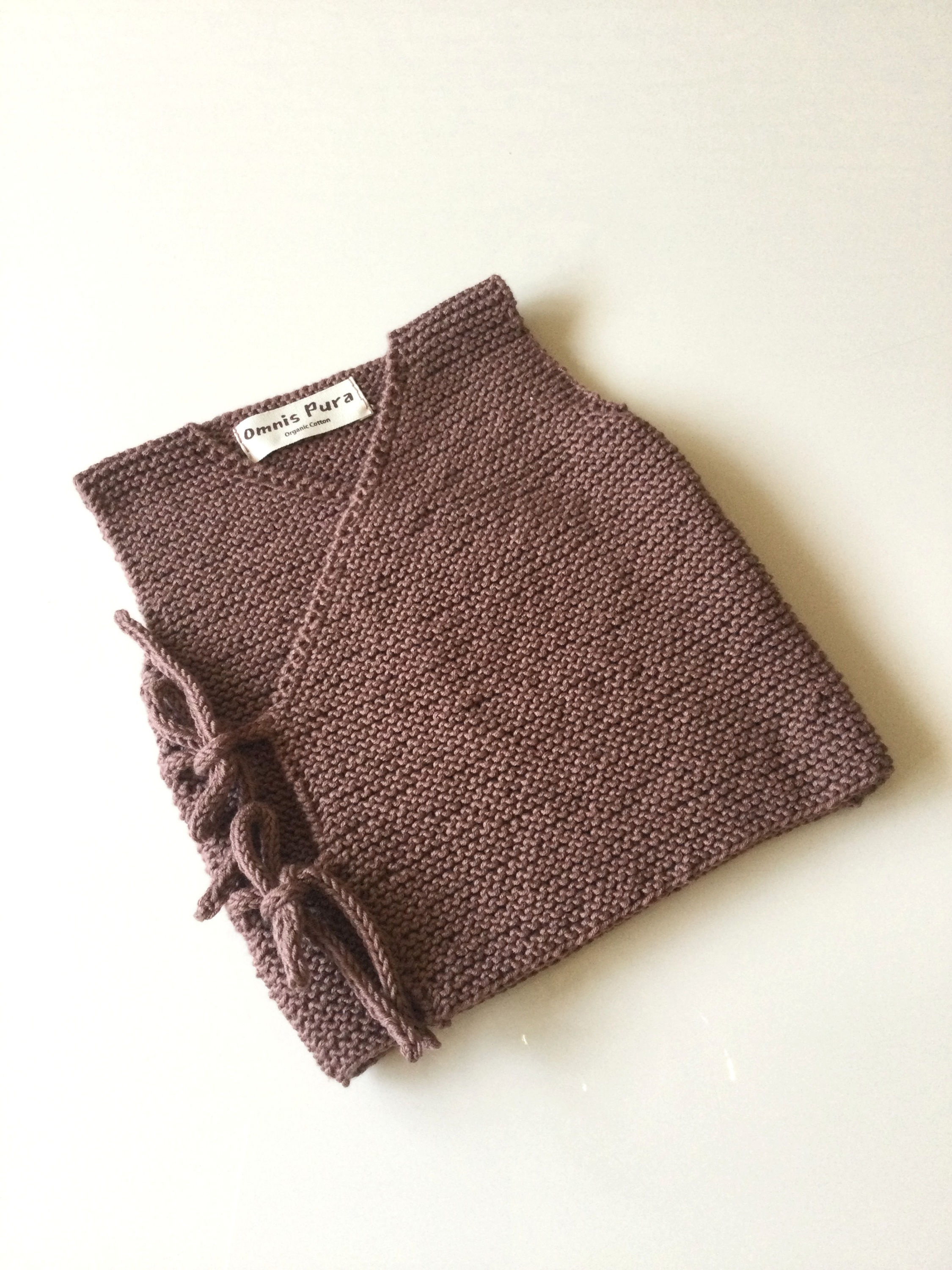 Organic Cotton  Hand Knitted Envelope Baby Vest