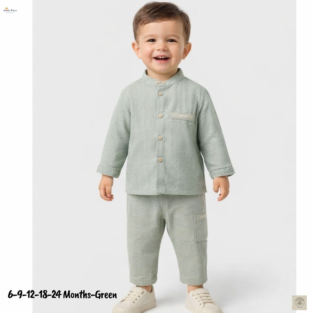 A Pack of Five Sizes Sailing Soul Baby Boy 2-Piece Set (6–24 )–Premium Linen Set