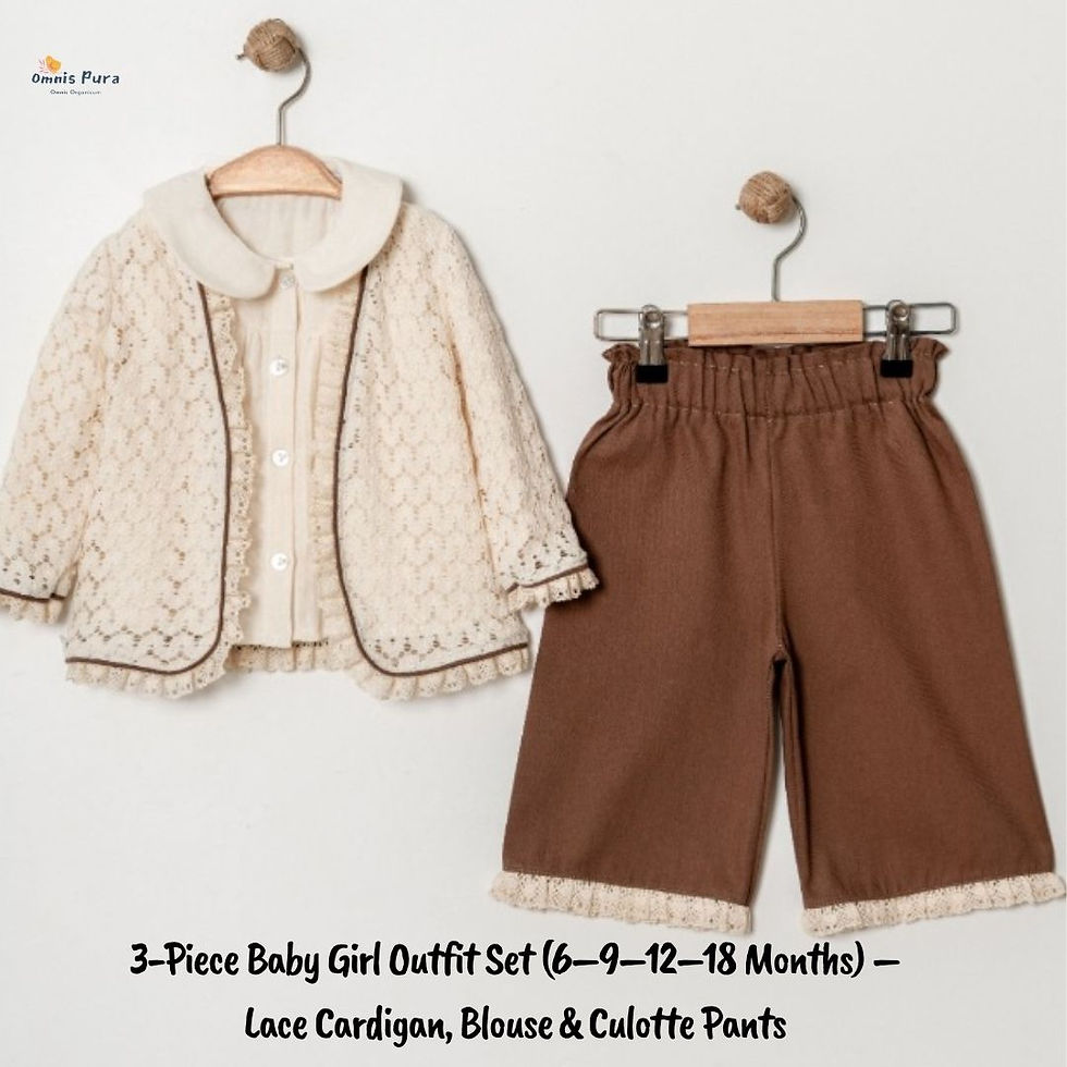 Thumbnail: A Pack of Four Sizes 3-Piece Baby Girl Outfit Set (6–9–12–18 Months)