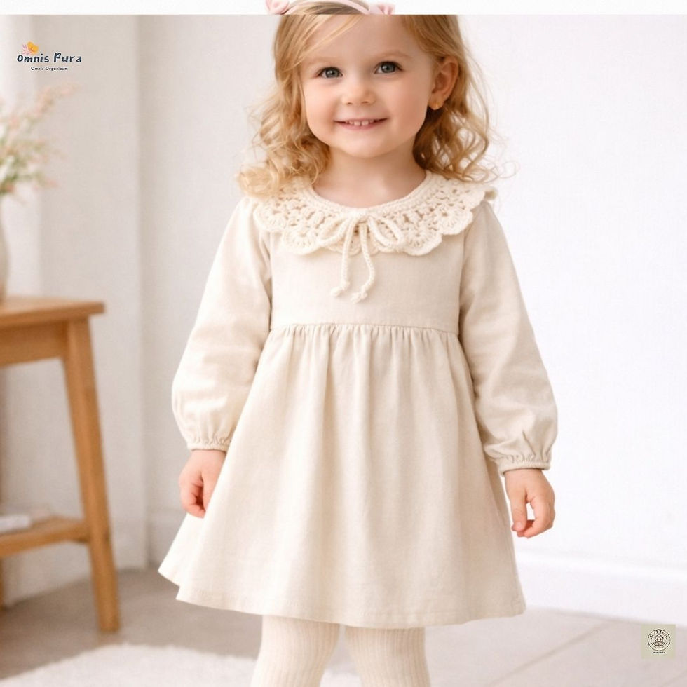Thumbnail: A Pack of Four Sizes Handmade Cream Crochet Lace Collar for Babies & Toddlers