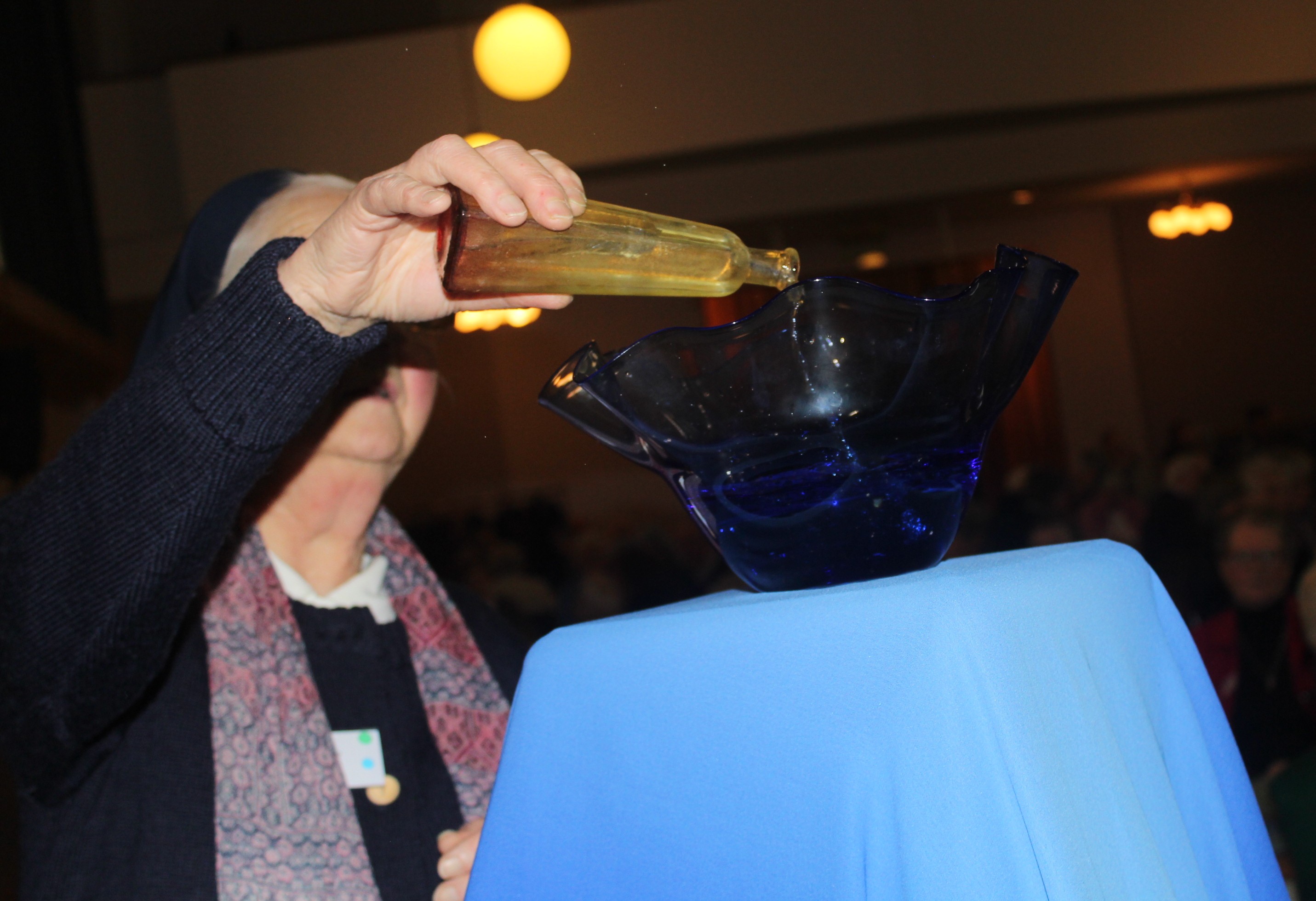 Pouring the water