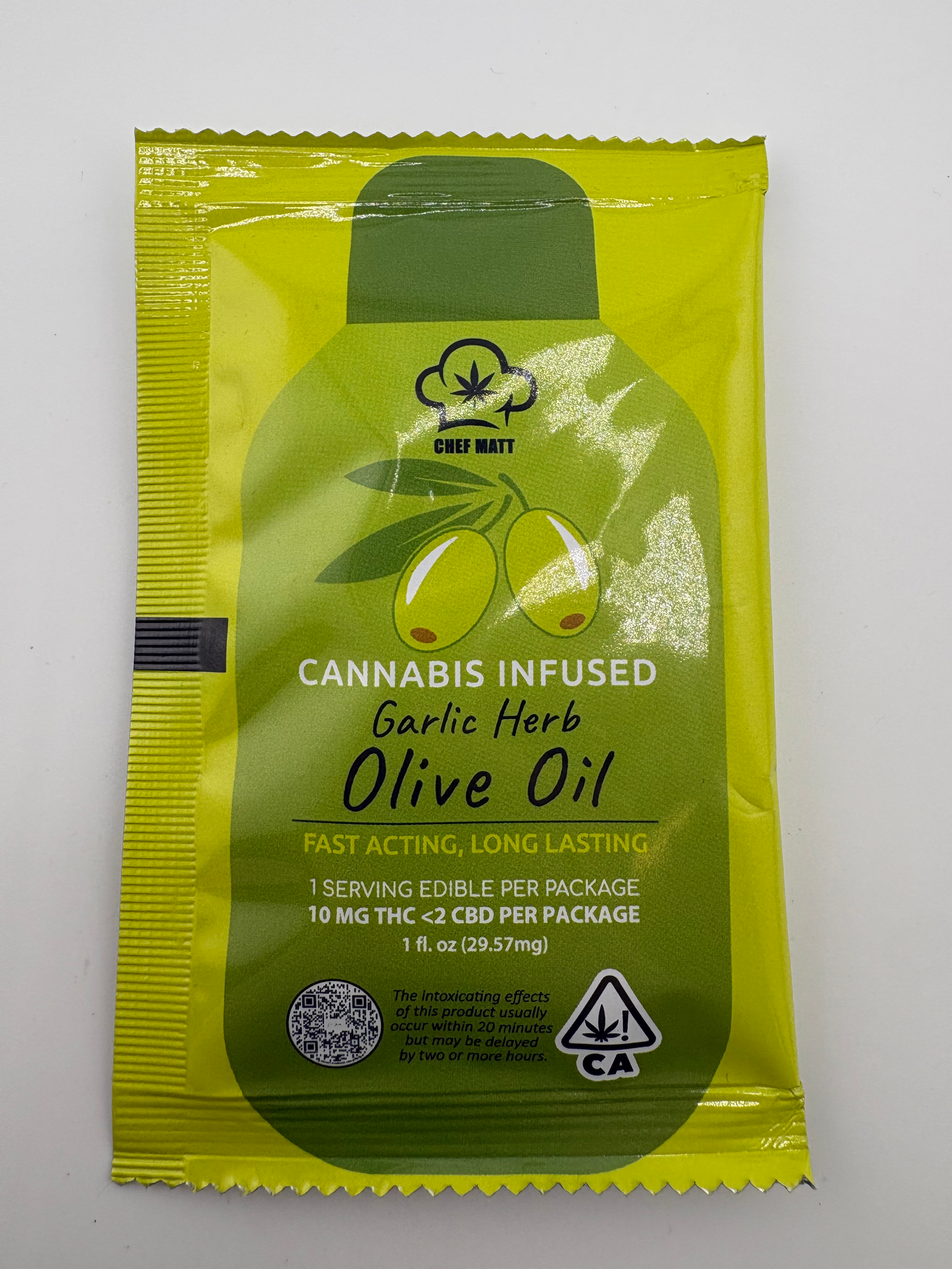 Cannabis Infused Garlic Herb Olive Oil 10mg