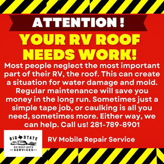 RV Roof Maintenance, RV Roof Repair and RV Roof Replacement.