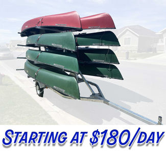 8 canoes with trailer