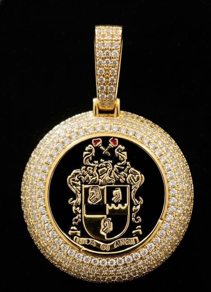 Thumbnail: Big Version Alpha Phi Alpha ICEY Pendant with Tennis Diamond Necklace 