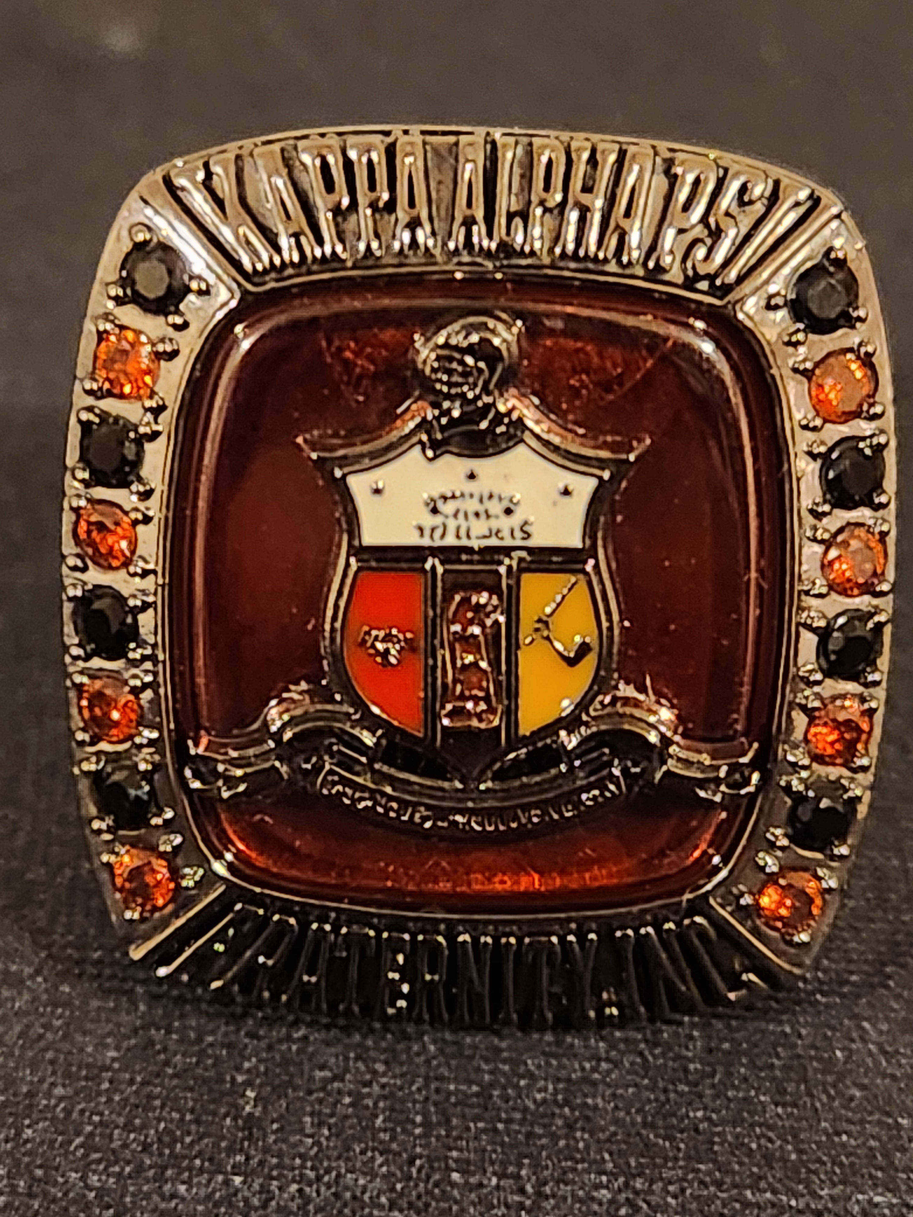 Colored KAPPA ALPHA PSI Square Red Stone Kappa Shield