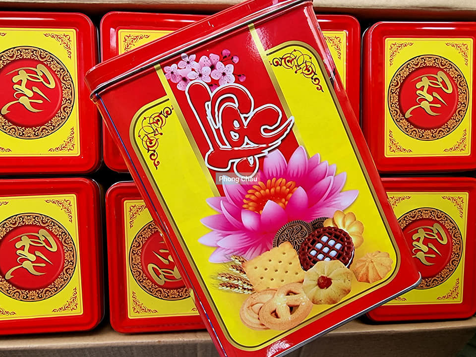 Hình thu nhỏ: Bánh bơ hộp thiếc Phát Lộc 400gram thùng 16 hộp