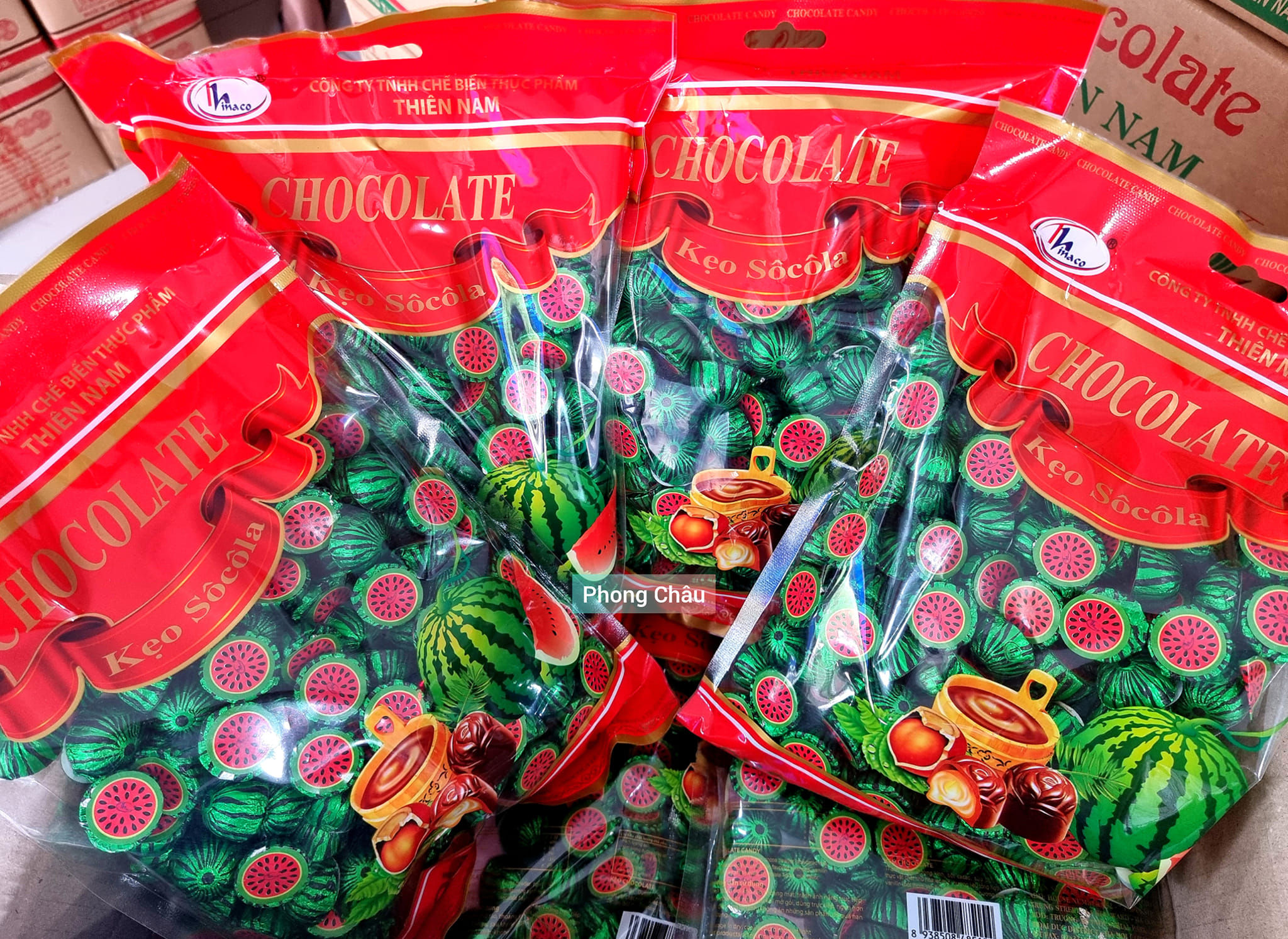 Kẹo Chocolate Dưa Hấu Ngọc Hân gói thùng 10kg