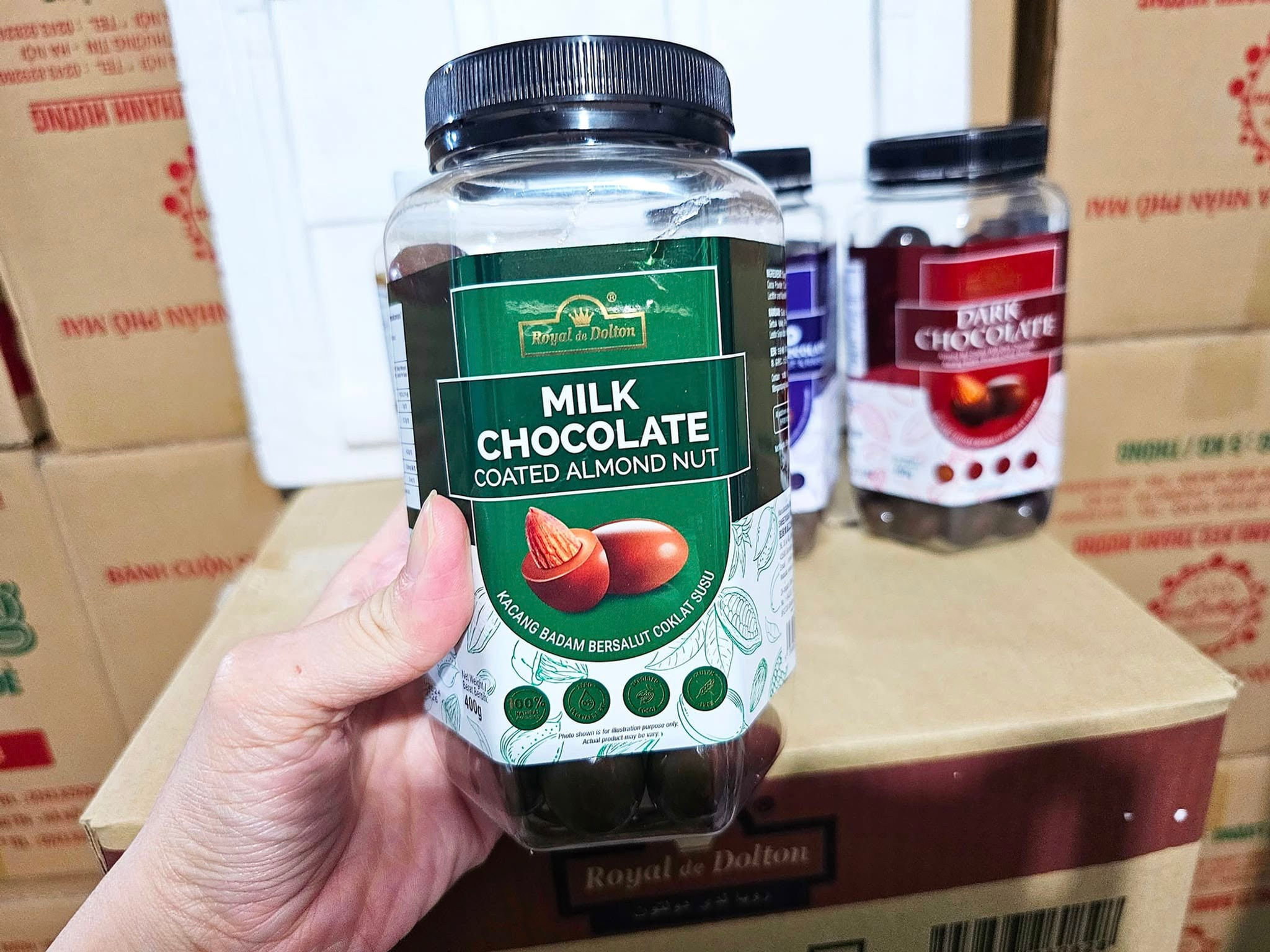 Chocolate trứng cút 400gr Malaysia thùng 12 hủ