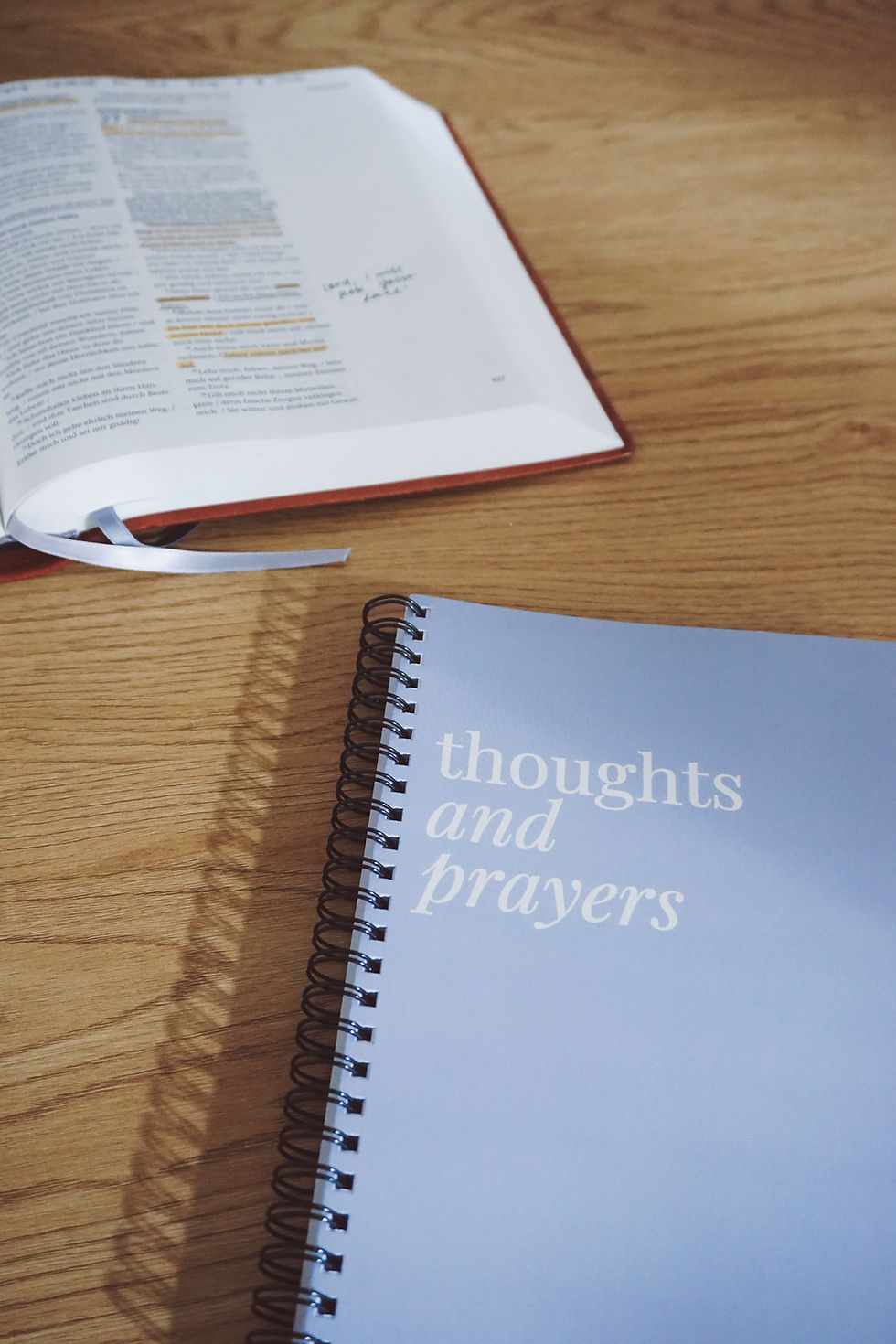 Miniaturbild: Notizbuch - "thoughts and prayers" in blau