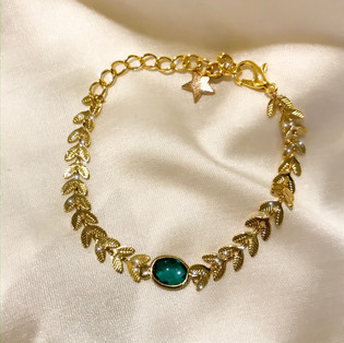 Bracelet épi vert - plaqué or 24 carats - 27€