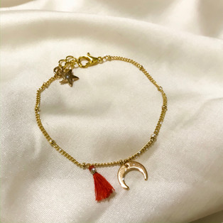 Bracelet lune rouge - plaqué or 24 carats - 25,90€