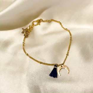 Bracelet lune bleu - plaqué or 24 carats - 25,90€
