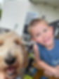 kid and dog