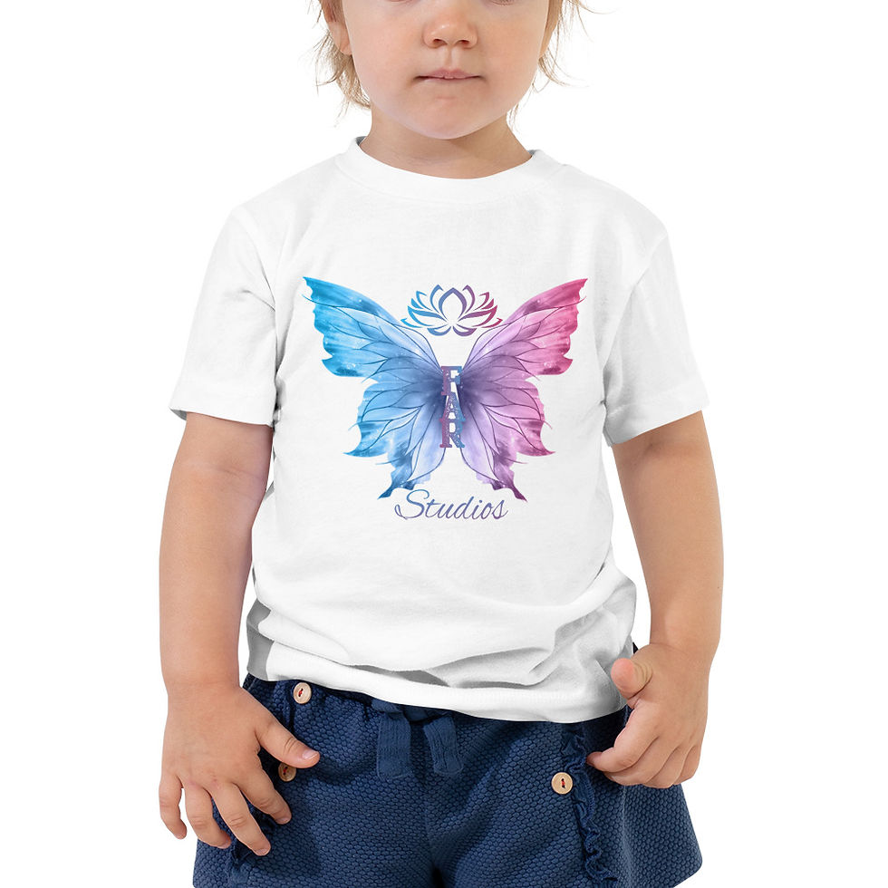 Thumbnail: Pink and Blue Butterfly Toddler Short Sleeve Tee