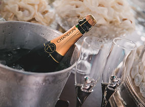 Champagne bottle on ice