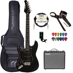 Black w/ Black Pickguard Travel Bundle