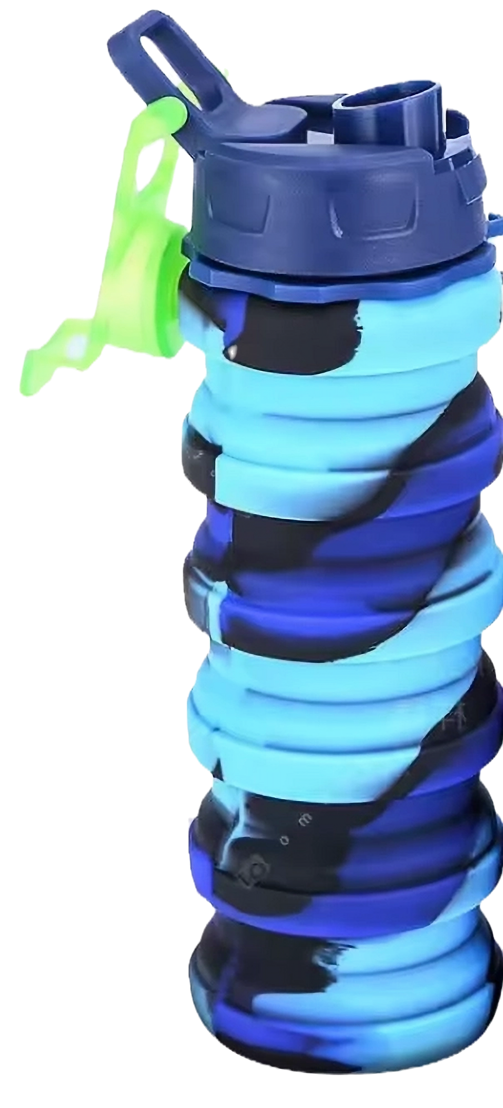 Dog Water Bottle - Collapsible Silicone, Blue & Light Blue