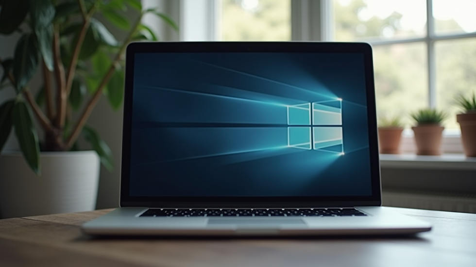 Eye-level view of a laptop screen showing a logo design interface