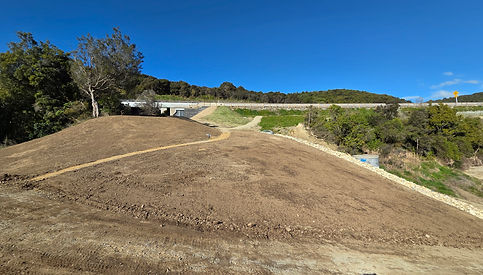 Completed earthworks batters and formed access track