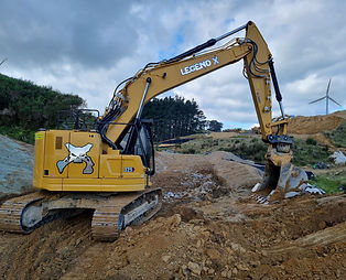 GPS-equipped excavator delivering precise earthworks and shaping