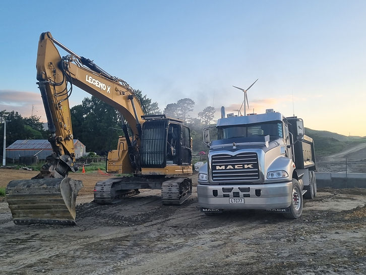 Legend X excavator set up for precision earthworks and site preparation