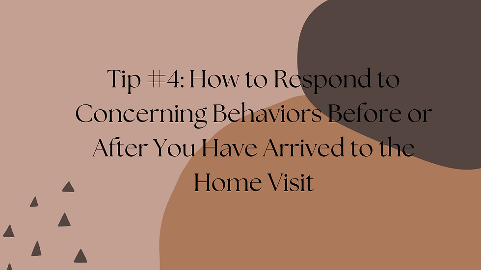 Tip #4: How to Respond to Concerning Behaviors Before or After You Have Arrived to the Home Visit.