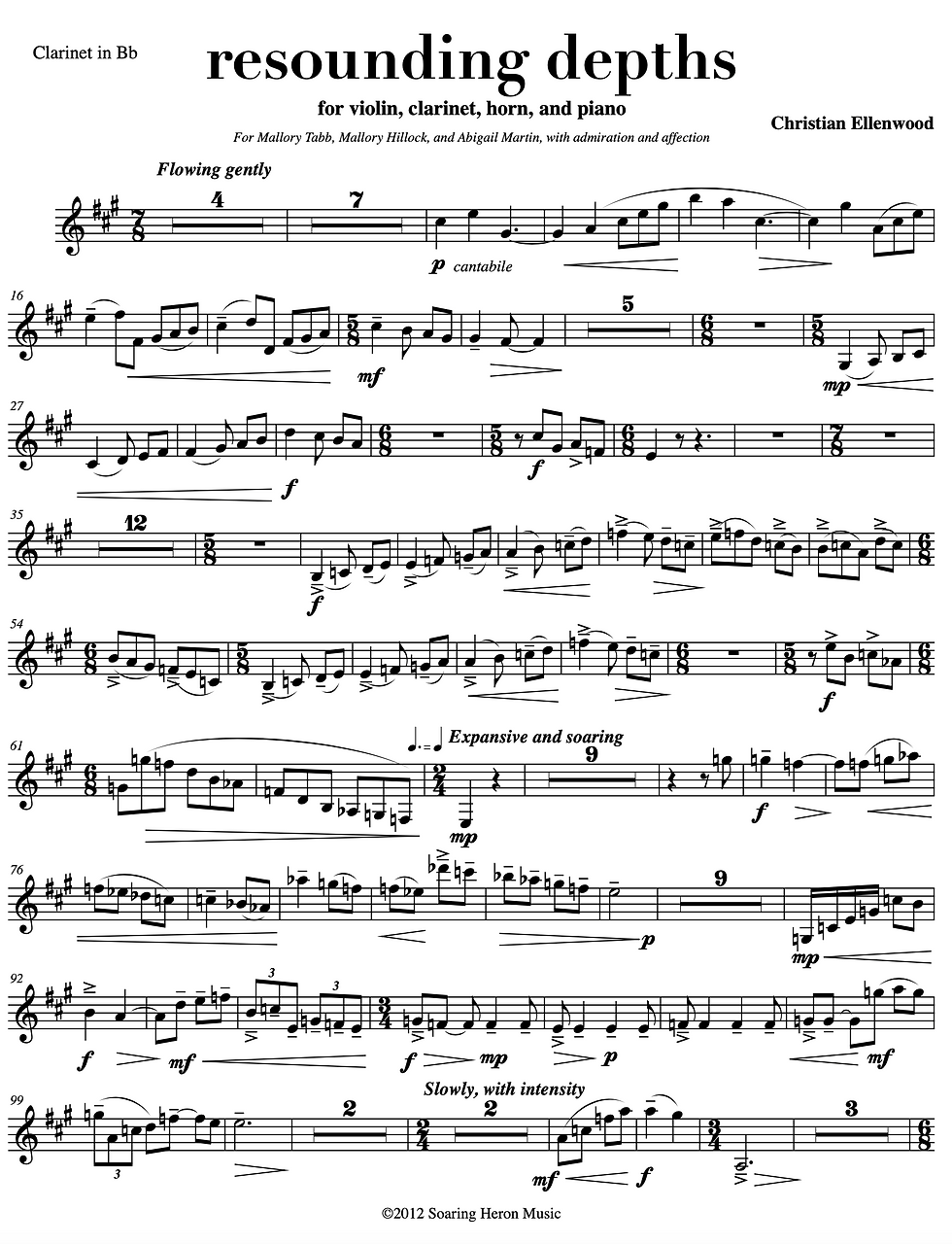 Thumbnail: resounding depths—for violin, clarinet, horn, and piano