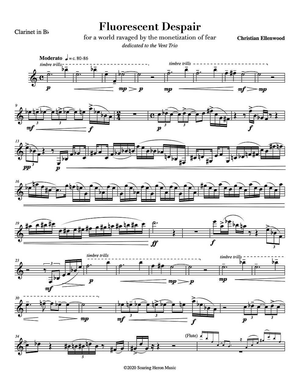 Thumbnail: Fluorescent Despair for Flute, Clarinet, and Alto Saxophone